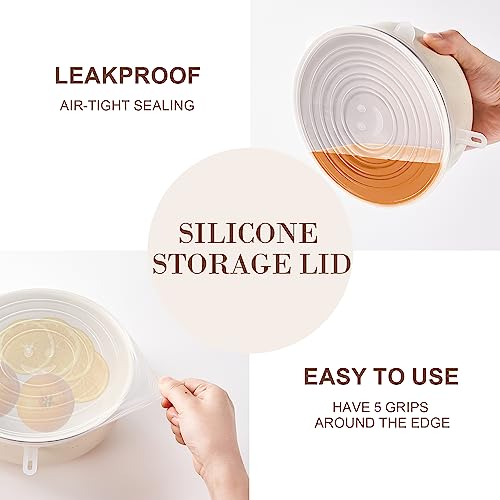 Nonstick Cookware Set - YIIFEEO Stackable Pots and Pans Set Detachable Handle Camping Cookware Granite Kitchen Cookware Sets Removable Handle, Non Toxic Nonstick Frying Pans for Cooking Set Gift Beige - color: A Ivory White
