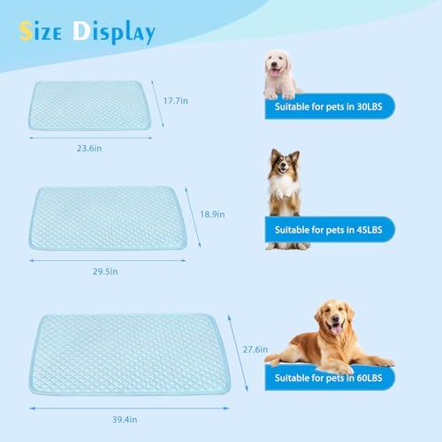 Dog Cooling Mat, Comfortable Pet Cooling Pad for Dogs Cats, Q-Max>0.4 Washable Cool Fiber Portable for Indoor Outdoor Car Seats - size: Medium