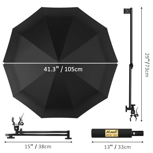 XLINGZA UPF 50+ Beach Umbrella with Adjustable Universal Clamp - style: Auto/L