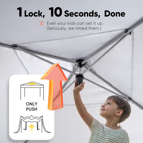 Quictent Privacy 10x10 Pop up Canopy Tent with Sidewalls and Roll-up Ventilated Windows, One Person Easy Setup, Outdoor Commercial Gazebo Shelter Enclosed Waterproof, Bonus 4 Sandbags - color: White, size: 10x10ft