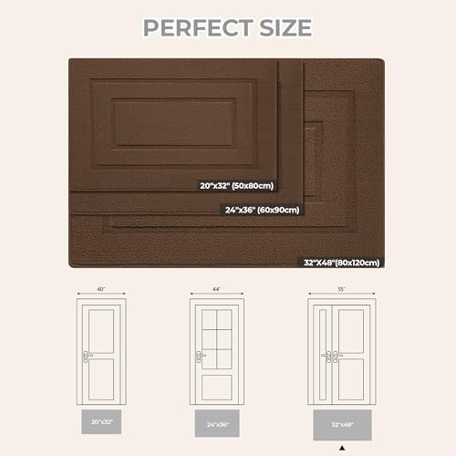 GRANNY SAYS Front Door Mat Outside Entrance, Welcome Matt Non-Slip, Outdoor Door Mats for Entryway, Long Front Porch Mat Low Profile Resist Dirt Easy to Clean, 48"x32", Dark Brown - color: A-dark Brown, size: 2'8" x 3'11" (Rectangular)