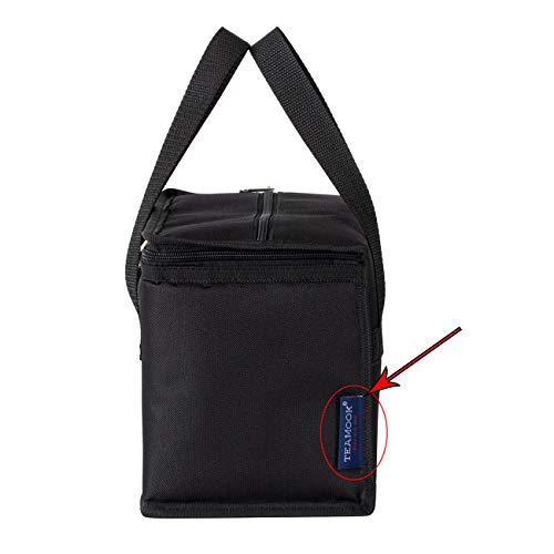 Foldable Lunch Bag Insulated Lunch Box Water-Resistant Leakproof Soft Cooler Bag Black 10 cans
