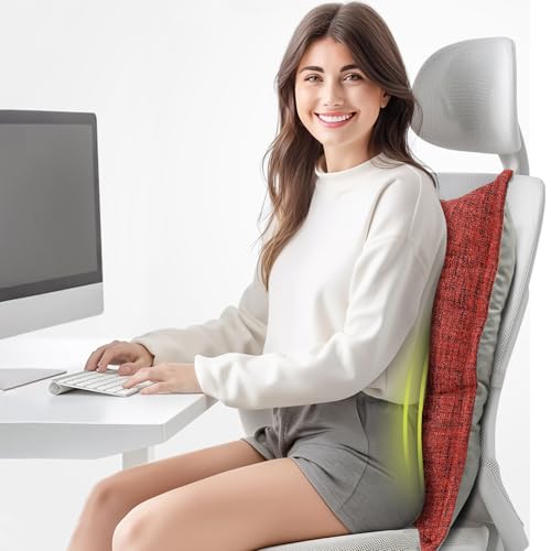 SINSOSSO Large Floor Pillow 22", Thickened Bite-Size Memory Foam Square Non-Slip Cushion for Office Back Support/Indoor Yoga/Chair Seat, Fashionable Color-Blocked Fabric & Washable, Red, 1 PCS - color: Red
