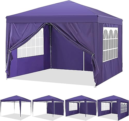 COBIZI 10x20 Pop up Gazebo, One-Push Setup Canopy Tent with Mosquito Netting & Vented Roof Design, Upgrade Metal Easy up Canopy Carpa Outdoor Gazebos for Backyard Camping Deck Party(Blue) - color: Blue, size: 10x20 FT Upgraded