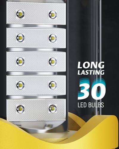 Lichamp 4 Pack LED Camping Lanterns, Battery Powered Camping Lights LED Collapsible Flashlight Portable Emergency Supplies Kit, A4YL - color: Yellow