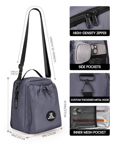 Sports rabbit Insulated Lunch Bag for Men – Front Pocket Compatible with 40/30OZ YETI Bottles – Leakproof Cooler Tote, Water-Resistant Wax-Coated Oxford – Perfect for Work, Travel, Picnics (Gray) - color: Gray