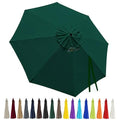 10ft Patio Umbrella Replacement Canopy 8 Ribs, Waterproof & Fade Resistant Market Umbrella Cover, Thickened Polyester Fabric for Backyard, Garden and Pool (Canopy Only) (Green) - color: Green