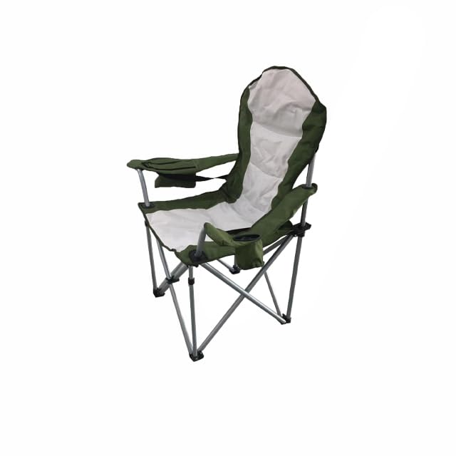 Wild Scape Oversized Folding Camping Chair for Adults, Foldable Beach Chairs with Cup Holder, Cooler Pocket, Amazon's Best Value for Heavy Duty, Fishing Chair for Outdoor, Garden Picnic (Green) - color: Green
