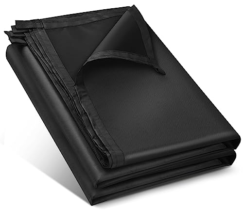 Black Waterproof Tarp Cover for Outdoor: Multi-Purpose Oxford Tarpaulin with Reinforced Webbing Loops for Garden Shed Patio Camping Pool Roof Tent - Durable and Tear Resistant (5ft x 16ft) - size: 5x16ft