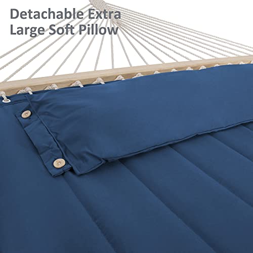 SUNCREAT Extra Large Hammocks for Outside, Heavy Duty Hammocks with Stands Included, Navy - color: Navy, size: 12 ft Stand