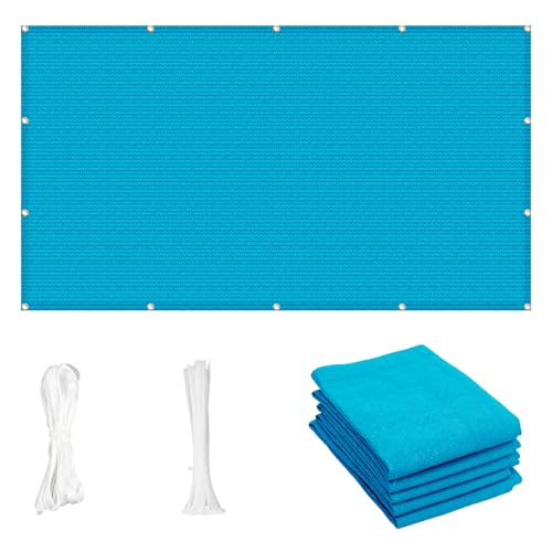 Cool Area Sun Shade Cloth with Grommets 3/4/6/8/10/12/16/20 FT Shade Panel Shade Tarp Screen Fabic for Outdoor Patio Pergola Cover Deck Garden, 6x10 FT, Turquoise Blue - color: Turquoise Blue, size: 0 6'X1 0'
