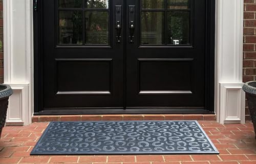 A1 Home Collections Horseshoe Design Rubber Pin Welcome Door Mats 30" x 60" for Door Entrance, Fun Designed Doormat, Welcome Mats for Front Door Non-Slip Backing Rubber Doormat - color: Rubber Horse Shoe