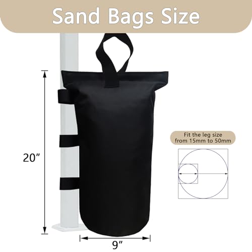 Canopy Weights Set of 4 150lbs Heavy Duty Canopy Weight Bags for Ez Pop up Canopy Tent, Weights for Outdoor Canopy Tent Legs, Set of 4, Black (Without Sand) - color: Black, size: 200lbs(4 x 50lbs)