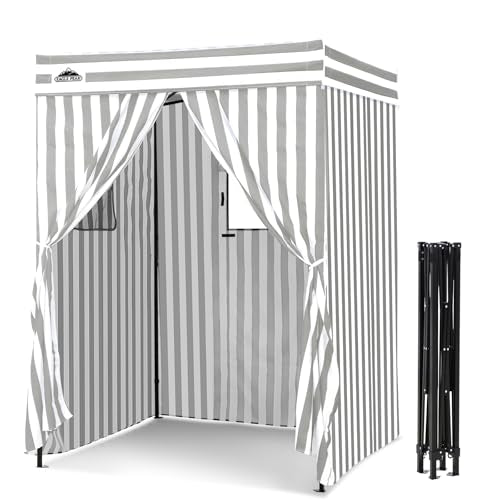 EAGLE PEAK Flex Compact 5x5 Pop-up Canopy Changing Room, Portable Privacy Dressing Room for Indoor Fashion Photoshoots, Camping, or Pool, Gray/White - color: Gray/White, size: 5x5 ft