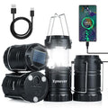 4-Pack Solar Camping Lanterns,Rechargeable LED with USB/Solar/AA Battery,Magnetic Base,Hanging Hook,Collapsible, Waterproof for Emergency, Hiking,Hurricane,Campsites,Lanterns for Power Outages - style: 3 in 1 Lanterns（4-Pack）