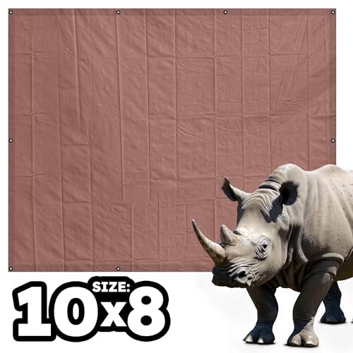 RENEGADE Industrial Tarp 10x8 ft Brown – Heavy Duty, Waterproof, UV-Resistant, PFAS-Free – All-Purpose Tarpaulin for Construction, Outdoor Projects, Camping & Equipment - color: Brown, size: 10X8