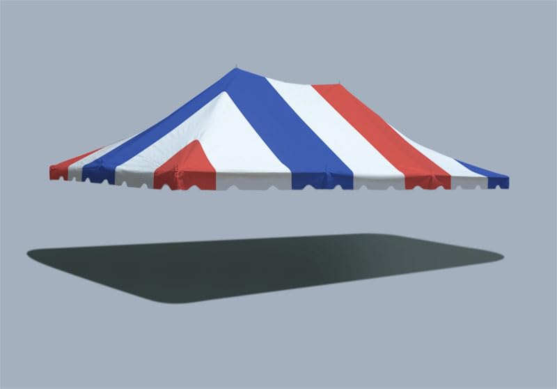 20' x 30' Party Tents Direct Replacement Weekender Pole Tent Top | 14oz Translucent Vinyl | Red, White and Blue | Outdoor | for Parties Weddings and Events | Commercial and Residential Use (TOP ONLY) - color: Red White and Blue, size: 20' x 30'