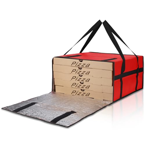 Bodaon Pizza Bags for Delivery, 20" x 20" x 10" Pizza Warmer Bags for Carry Hot, Insulated Pizza Delivery Bag for Commercial Use, Pizza Carrier for Food Delivery, Food Delivery Accessories, Red - color: Red, size: 20" x 20" x 10"H
