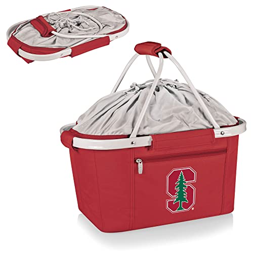 PICNIC TIME NCAA Stanford Cardinal Metro Shopping Basket - Insulated Picnic Basket - Collapsible Market Basket - Utility Tote Cooler Bag
