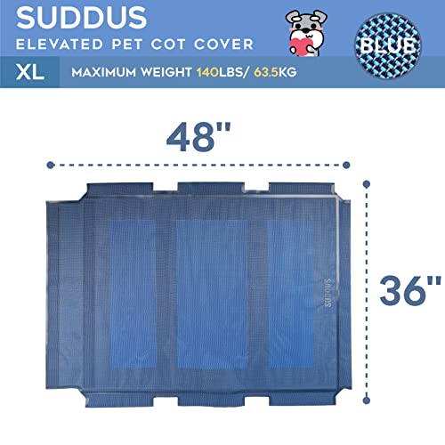 suddus Elevated Dog Bed Replacement Cover, Raised Dog Bed Chew Proof Easy to Clean, Breathable Elevated Pet Bed is Suitable for Indoor and Outdoor Use. Dog Cot are Not Included (XL/Blue) - color: Navy Blue, size: XL