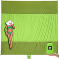 WEKAPO Beach Blanket Sandproof Waterproof, Extra Large Beach Mat, Oversized & Compact Sand Free, Quick Drying Beach Essentials for Vacation, Cruise, Picnic & Camping with Stakes - color: Green, size: 7x7 Ft (1～3 Person)
