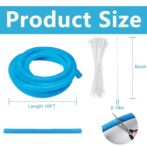 10 Ft High Visibility Chain Cover Kit - High Visibility Yellow Safety Barrier for Indoor and Outdoor Use - color: Blue