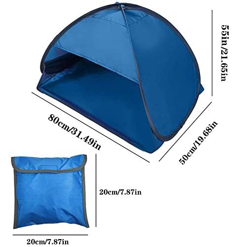 Beach Sun Shelters,Instant Sun Shade Canopy Head PopUp Canopy Automatic Shade Tent for Camping Fishing Hiking Picnic Portable Sun Shelter Windproof Waterproof with Mobile Phone Stand - color: Blue-Waterproof