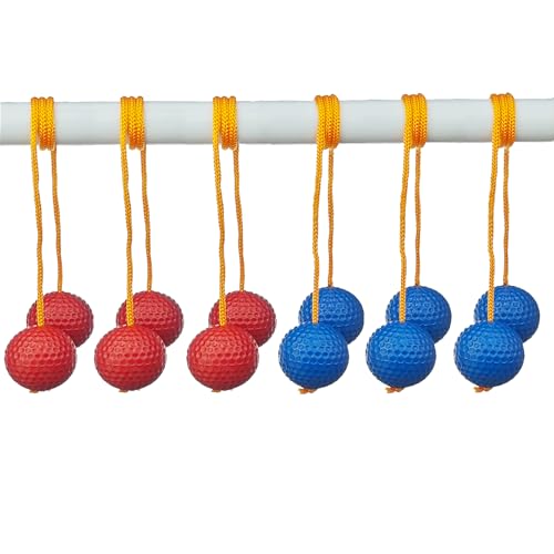 12 Pack Ladder Toss Balls Ladder Ball Replacement Balls with Storage Bag for Toss Match (Red Blue Orange Green)