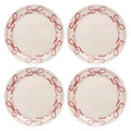 Karma, 8.75 inches Melamine Salad Plates Set of 4, Reusable Dishwasher Safe Plates for Outdoor and Indoor, Pink Bows - color: Pink Bows