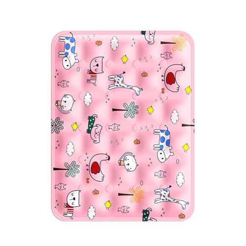 Dog Cooling Pad - Gel Cooling Pet Pad | Pressure Activated Chill Crate Mat | 60x50cm Polar Blue + Ice Bear Design | Waterproof Polyester & Polymer Gel | for Travel Car Seat & Sofa - color: A