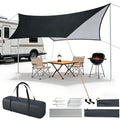 Camping Tent Tarp with Thickened Stainless Steel Bracket - PU 20000mm+ Waterproof Rain Shelter, UPF2000+ Anti-UV Camping Canopy, Portable Sun Shade for Camping, Hiking, Picnic
