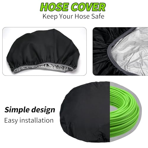 Garden Hose Reel Cover(5/8" x 80-150ft), Extreme Large Hose Cover for Outside, Waterproof, Sunproof & Dustproof Protection, Heavy Duty Oxford Fabric, Protect Your Garden Outdoor Hose