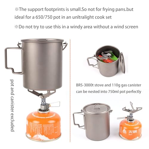 Ultralight Backpacking Stove Portable Pocket Stove Titanium Camping Gas Burner only 26g with 1 Extra Backup O-Ring