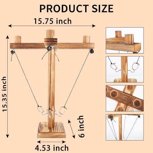 Ring Toss Game for Adults, Wooden Hook and Ring Game, Tabletop & Yard Games for Indoor Outdoor Social Play, Party Games for Family and Friends, Gift Idea - size: Large(15.75in*15.75in*15.35in)