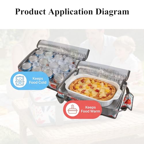 Insulated Casserole Carrier for Hot or Cold Food with Handle Food Transport for Travel Picnic Cookouts,Fits Pioneer Woman Kitchen Stuff Accessories and 9" x 13" Baking Dish - color: Color Five