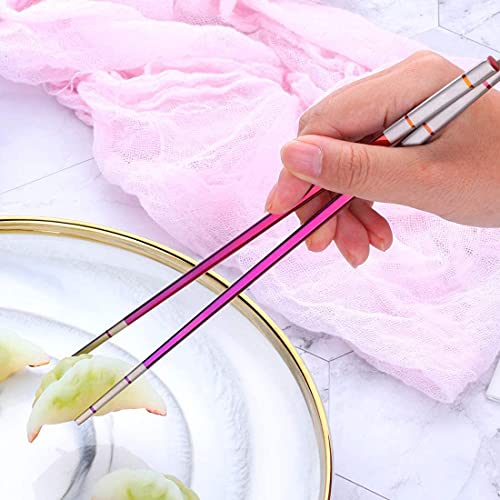 3 PCS Outdoor Flatware Set Fork Spoon Chopsticks/Travel Flatware Set with a Case, Red - color: Red