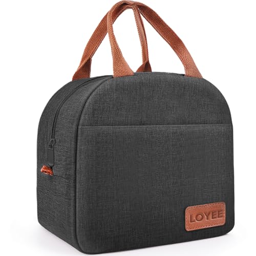 Lunch Bag Lunch Box for Women & Men, Large Capacity Insulated Lunch Bag for Adult, Leakproof Reusable Lunch Tote Bags for Work/Office/Travel/Picnic (Black) - color: Black