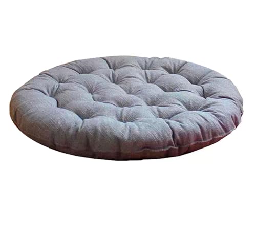 Large Linen Floor Cushions,Round Futon Pillows Japanese Style Tufted Floor Pillows Meditation Cushions for Seating On Pad for Yoga Sofa Balcony(Size:65x65cm(26x26inch),Color:Light Gray) - color: Light Gray, size: 65x65cm(26x26inch)