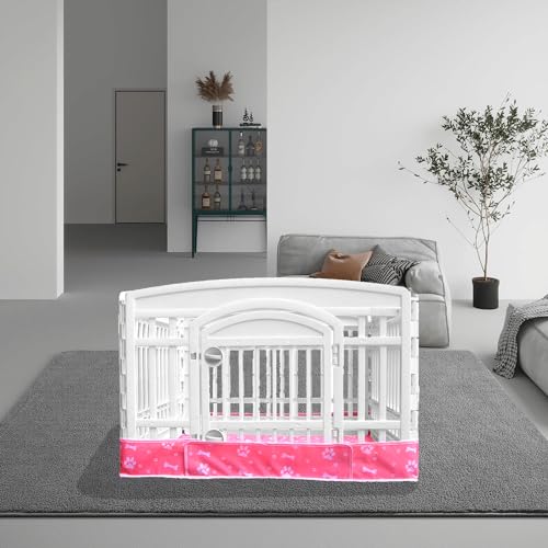 Dog Playpen Bottom Pad Fits for 36 Inch 4 Panels Exercise Pet Playpen, Dog Crate Pad Puppy Playpen Pad, Hoop and Loop Design (Note: Playpen Not Included). -Pink - color: Pink