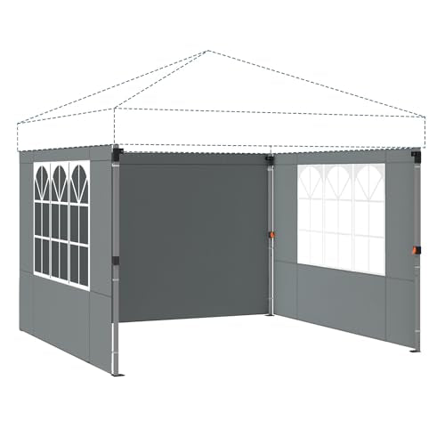 Raynesys Sidewall for 10x10 Canopy Tent, Waterproof Silver-Coated Fabric, UPF 50+ UV Protection, 3 Pack Canopy Wall 114''x72'', No Frame or Top Cover, Gray - color: Gray