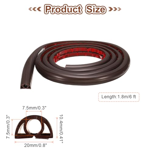 HARFINGTON 6ft Cord Cover Floor W0.3 x H0.3 Inner Channel PVC Hide Extension Cable Floor Wire Hider Wire Covers Protector for Prevent Cable Trips Cables Management, Wood Black - color: Wood Black, size: W0.3"xH0.3"x6ft
