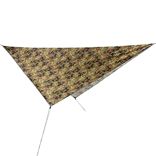 Waterproof Camping Tarp, Camping Cover with Rhombus Pattern, 360x290cm Multifunction Sun Shade Canopy for Beach Hammock Tent, Includes Storage Bag and Wind Ropes (Camouflage) - color: Camouflage