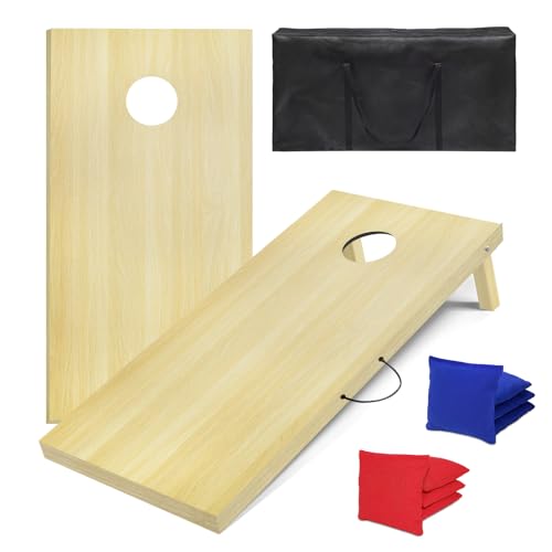 Cornhole Board Set，2 Regulation 4'x2' Cornhole Boards with 8 Cornhole Bags and Carrying Case, Corn Hole Games for Adults Outdoor Bean Bag Toss Game - style: 4' x 2' Classic