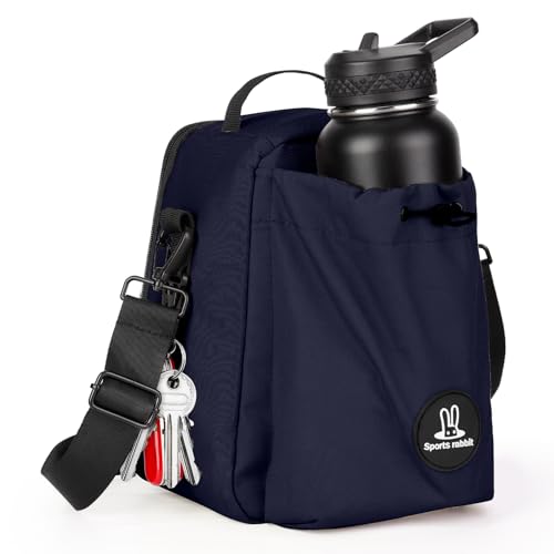 Sports rabbit Insulated Lunch Bag for Men – Compatible with Rubbermaid Food Containers – Water-Resistant Wax-Coated Oxford Fabric Leakproof Cooler Tote – Perfect for Work, Travel, Picnics (Dark Blue) - color: Dark Blue