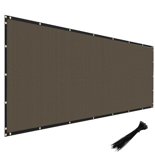Windscreen4less Privacy Fence Screen Heavy Duty Windscreen Fencing Mesh Fabric Shade Net Cover with Brass Grommtes for Outdoor Wall Garden Yard Pool Deck, 8'x10' Brown