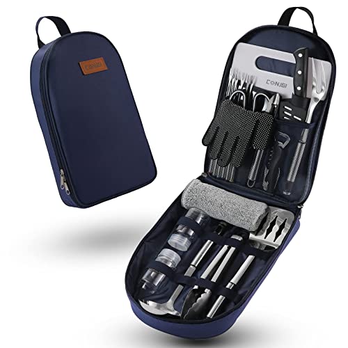 Camping Cookware Storage Bag - Camping Cooking Utensils Set Bag Camping Tool Portable Storage Bag Suitable for Knife, Fork, Spoon, Chopping Board, Chef's Knife,Kitchenware Storage - color: Blue