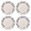 Karma, 8.75 inches Melamine Salad Plates Set of 4, Reusable Dishwasher Safe Plates for Outdoor and Indoor, Blue Bows - color: Blue Bows