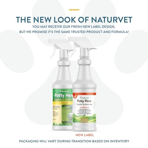 NaturVet – Potty Here Training Aid Spray | Attractive Scent Helps Train Puppies & Dogs Where To Potty | Formulated For Indoor & Outdoor Use | 32 oz