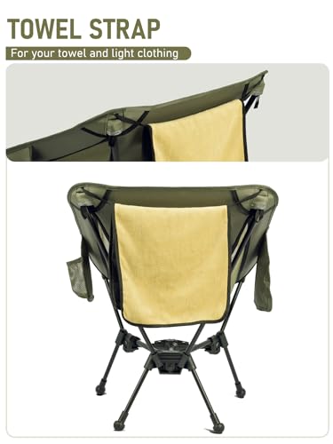 WildCall Lightweight Folding Camping Chair Compact Beach Chair with Anti-Sinking Large Feet - color: 1 X Green