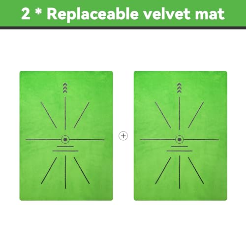 COSPORTIC Golf Hitting Mat, Golf Training Mat for Swing Path Feedback Detection Batting,Extra Replaceable Golf Practice Mat, Golf Gifts for Men Women for Home Indoor Outdoor - color: Replaceable-velvet-mats